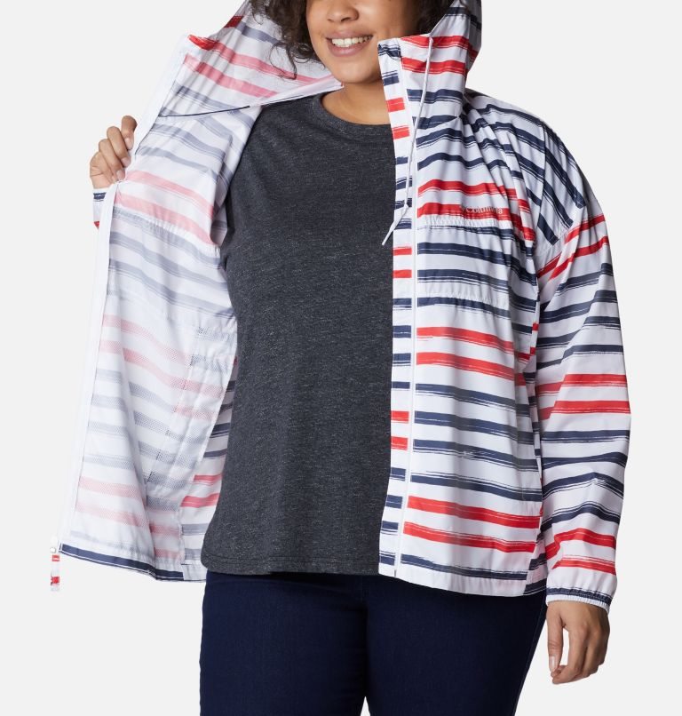 Columbia Flash Challenger Novelty Windbreaker Jakke Dame Stripete | Plus Size 52310G